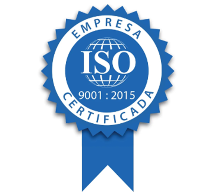 Selo da certificação ISO 9001:2015 de sistema de gestão da qualidade